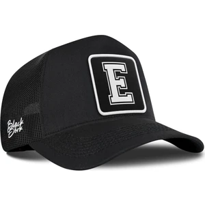 E Harf Logolu Siyah Trucker Şapka