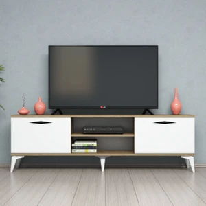 Mobilya 160 cm Modern Tasarımlı Tv Ünitesi Suntalam Malzeme Özellikleri Hud-Beyaz Renk