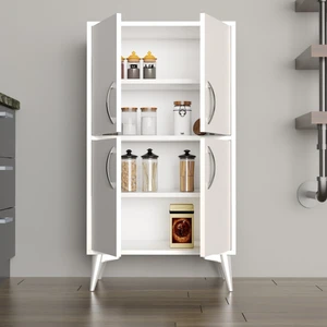 Beyaz Çok Amaçlı Dolap 4 Raflı 60 cm Genişlik 109 cm Yükseklik Suntalam Malzeme MDL0201
