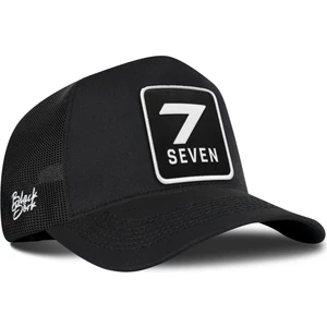 7 Numara Logolu Siyah Trucker Şapka