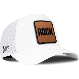 Rock Logolu Beyaz Trucker Şapka