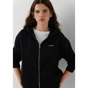 Fermuarlı Sweatshırt Siyah