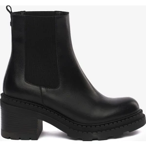 Kadın Siyah Hakiki Deri Topuklu Bot 5K2OB35141