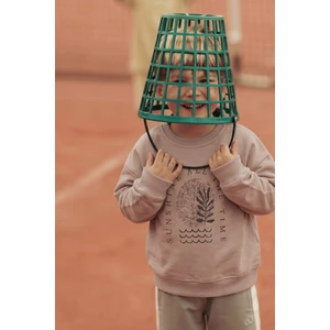 Dağ Baskılı Sweatshirt 3-9 Yaş Bej