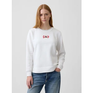 Kadın Beyaz Relaxed Gap Logo Sweatshirt