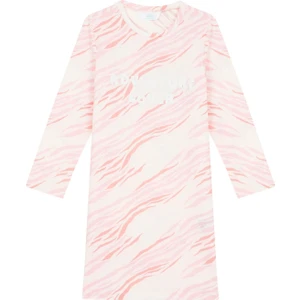 Pembe Kız Çocuk Zebra Desenli Gecelik