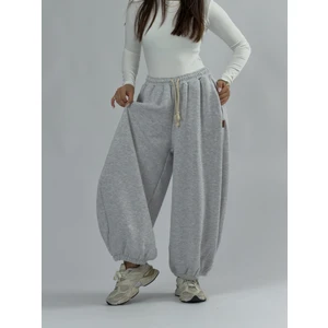 Gri Oversize Kadın Baggy Pantolon COC3430
