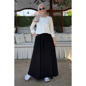 Rabia Şamlı Vera Etekli Pantolon Siyah