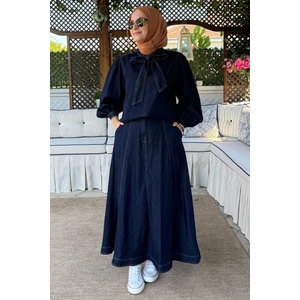 Rabia Şamlı Lara Etekli Kot Takım