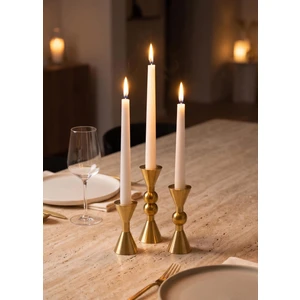 The Mia Brass Pirinç Konik Şamdan 3 Parça Set