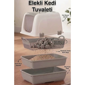 Kapalı Elekli Kedi Tuvaleti