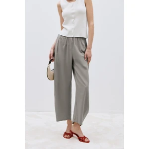 Suud Collection Gri Elli̇e Keten Balon Pantolon