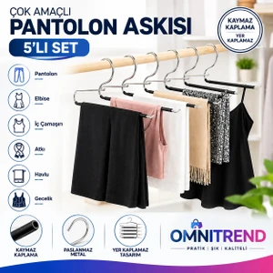 Pantalon Askısı Kaymaz Kaplama 5li Set