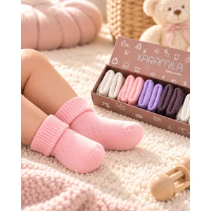 5'li Set Kız Bebek Bambu Çorap/ Burun Dikişsizdir