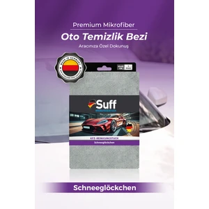 Schneeglöckchen Oto Temizlik Bezi Mikrofiber İz Bırakmaz Oto Cam ve Ayna Temizleme Bezi 40x40 cm Gri