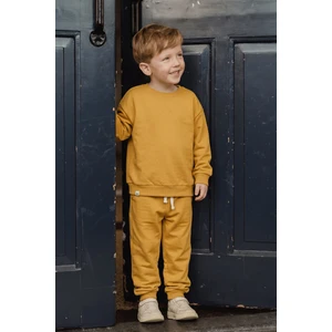 Basıc Karyoka Detaylı Sweatshirt Takım Hardal Sarı