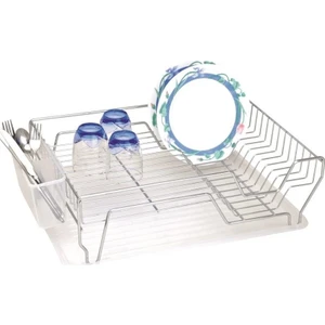 Ece Metal Paslanmaz Krom Tek Katlı Tabaklık Kolay Temizlenir Plastik Malzeme 33X45X14 CM