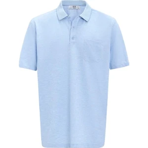 Saks Mavi Regular Düğmeli Polo Yaka Tişört