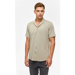 Koyu Haki Slim Casual Gömlek