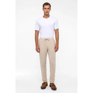 Bej Slim Düz Jogger Pantolon