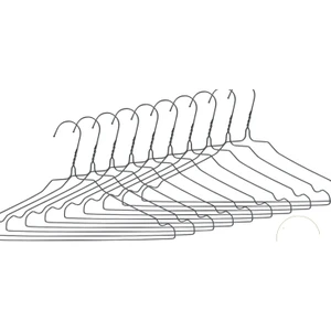 Ganteks 10'lu Metal Elbise Askısı Açık Gri Renk 2.2 mm Kalınlık Gömlek Askısı