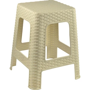 Tuffex Rattan Büyük Tabure Krem Renkli Plastik Malzeme ile Şık Dekor ve Yüksek Dayanıklılık