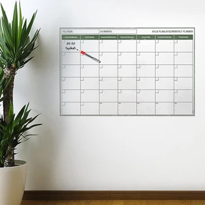Manyetik Yapışkanlı Bir Aylık Program Planlayıcı Takvim 85 x 56 cm