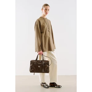 GENİŞ KOL OVERSIZE TSHIRT CAMEL