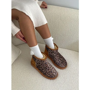 Erva'nın Butiği Taba Leoparlı Kar Botu (Mini) Kadın Bot