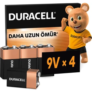 DURACELL 9V Alkalin Pil (4'lü Paket)