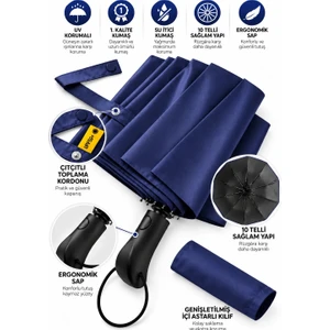 Ergonomik Saplı 10 Telli Otomatik Şemsiye