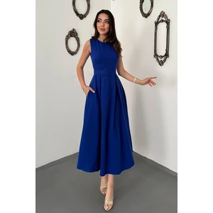 End Black Saks Halter Yaka Kloş Elbise