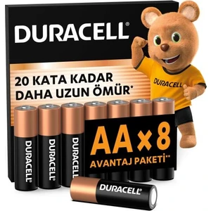 DURACELL BASIC AA Alkalin Kalem Pil (8'li Paket) – 1,5V