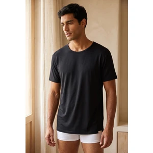 Basic Modal O  Yaka Erkek Tshirt Siyah