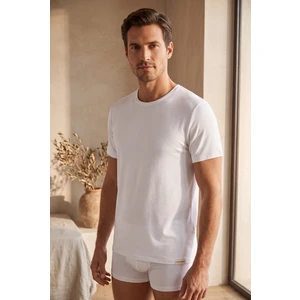 Basic Modal O  Yaka Erkek Tshirt Beyaz