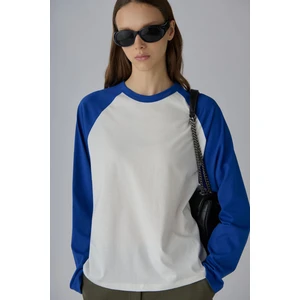 Suud Collection Mavi Reglan Çift Renk Tişört