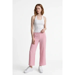 Keten Görünümlü Wide Leg PANTOLON