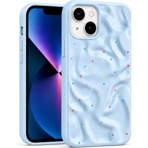 Apple iPhone 15 Plus Kılıf Rippledots Mavi