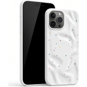 Apple iPhone 15 Pro Max Kılıf Rippledots Beyaz