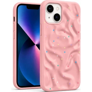 Apple iPhone 14 Kılıf Rippledots Pembe