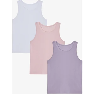 Kız Çocuk Pembe Basic 3'lü Atlet