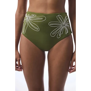 Kır Yeşili Nakışlı Bikini Altı