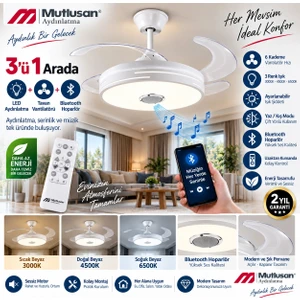 MUTLUSAN AYDINLATMALI TAVAN VANTİLATÖR BLUETOOTH