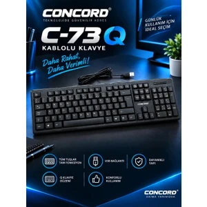 C-73 Klavye USB Standart Q Kablolu