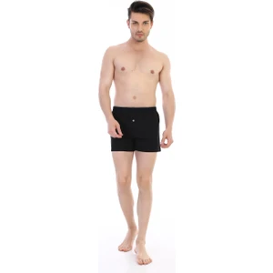 Çift Kaplan Erkek Penye Siyah Boxer 805