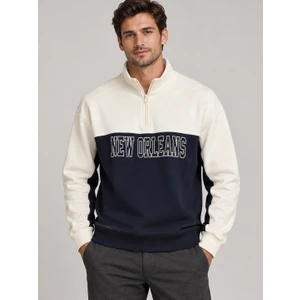 Regular Fit Yarım Fermuarlı Dik Yaka Basic Sweatshirt