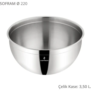 22 cm Çelik Kase - 3,50 Litre