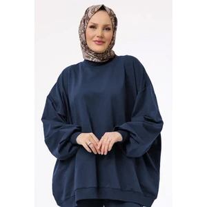 Suede Style 3044 - Rahat, Salaş Basic Kadın Uzun Sweatshirt