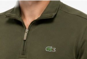 Lacoste Fermuar Yaka Haki Regular Fit
