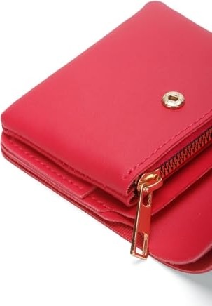 1001 Mini Kadın Cüzdan El Bilek Askılı Nakit Bozuk Para Bölmeli Cüzdan Zarf Model (Pembe) görsel 4
